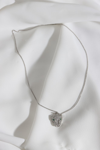 Kaplan Uçlu Gümüş Renk Kolye Kaplan Uçlu Gümüş Renk Kolye