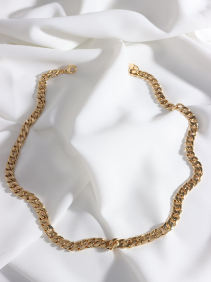 Gold Renk Döküm Kararmaz Choker Zincir