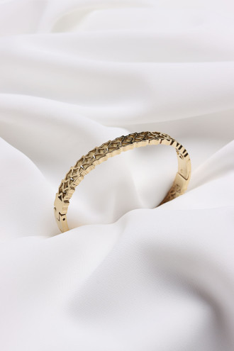 Kelebekli Gold Renk Çelik Bilezik