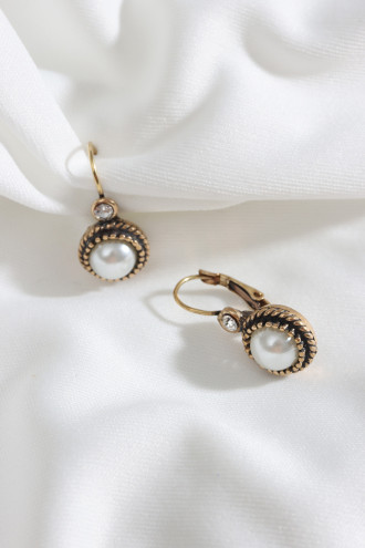 İnci Yuvarlak Otantik Küpe