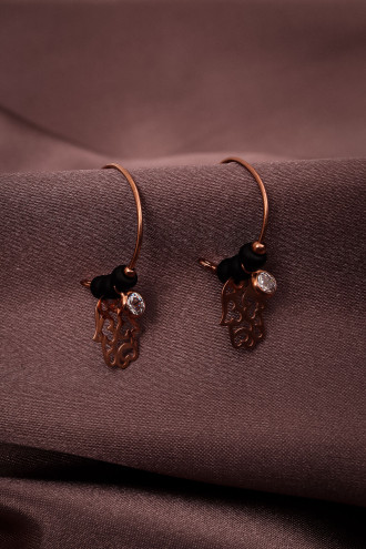 Fatma Ana Eli Sallantılı 925 Ayar Gümüş Halka Küpe 2,34Gr