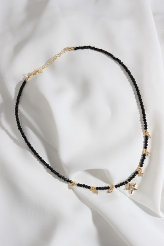 Yıldız Uçlu Siyah Boncuk Kolye Yıldız Uçlu Siyah Boncuk Kolye