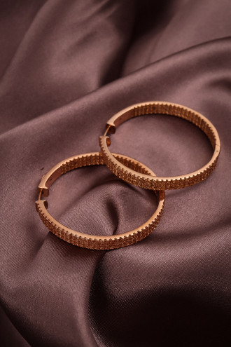 Bal Rengi Zircon Taşlı Rose Kaplama 925 Ayar Gümüş Halka Küpe 22,93Gr Bal Rengi Zircon Taşlı Rose Kaplama 925 Ayar Gümüş Halka Küpe 22,93Gr