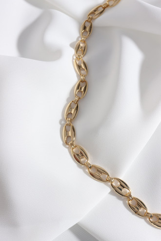 Düğme Model Gold Renk Döküm Zincir