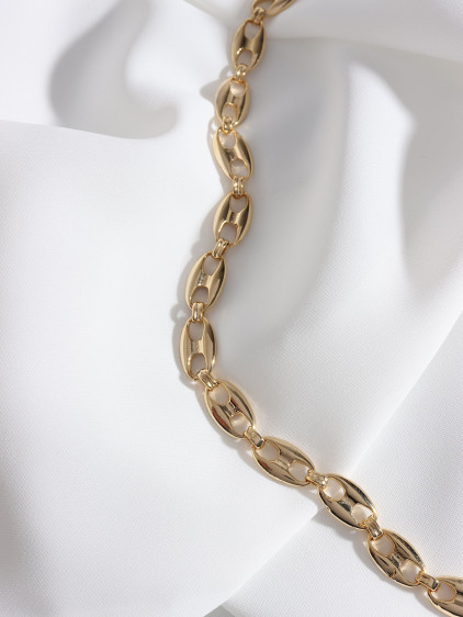 Düğme Model Gold Renk Döküm Zincir