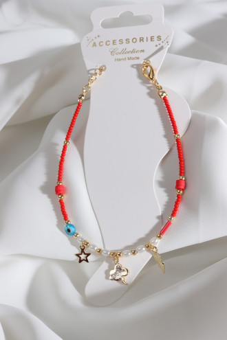 Boncuklu İnci Detay Gökyüzü Halhal