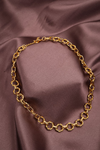 Orta Boy Halkalı Gold Renk Zincir Kolye