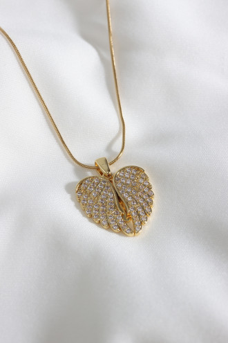 Melek Kanadı Gold Renk Çelik Kolye