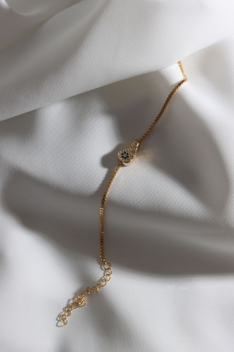 Zircon Taşlı Gold Renk Melek Kanadı Bileklik