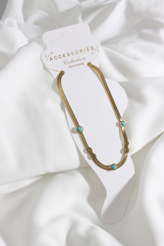 Çelik Gold Renk İtalyan Yassı Zincir Sonsuzluk Halhal