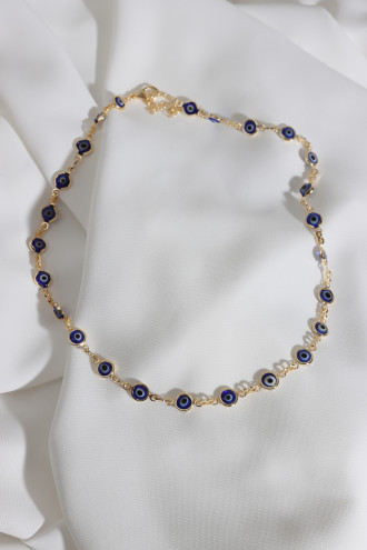 Nazar Boncuk Dizili Gold Renk Kolye Nazar Boncuk Dizili Gold Renk Kolye