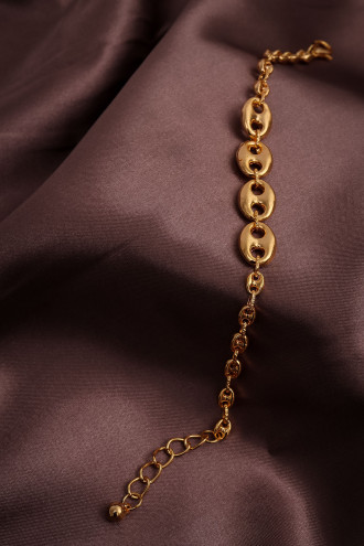 Düğme Model Gold Renk Zincir Bileklik