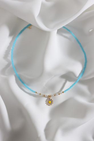 Mavi Boncuklu Papatya Figür Çıtır Kolye