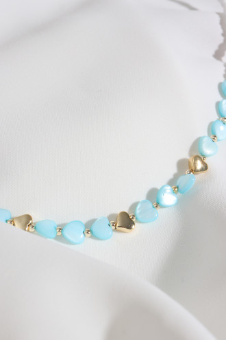 Mavi Kalp Boncuklu Kolye