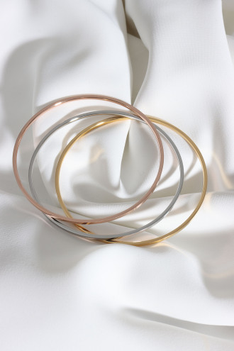 3'Lü Ince Çelik Kelepçe Bileklik