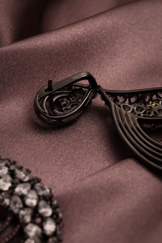 Oval Taşlı 925 Ayar Gümüş Abiye Küpe 24,25Gr