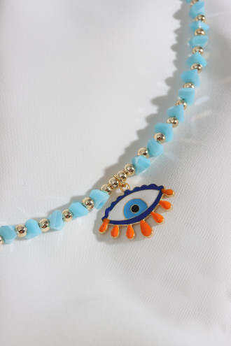 Göz Uçlu Turuncu Kolye