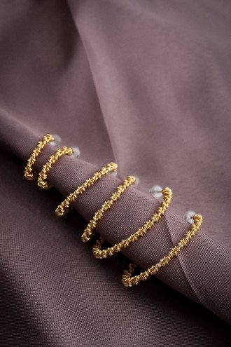 6'Lı Gold Renk Set Halka Küpe