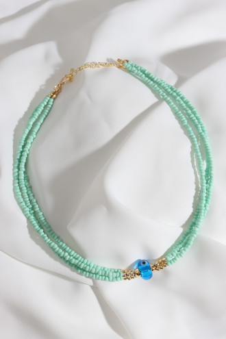 Nazar Boncuklu Yeşil Boncuk Kolye Nazar Boncuklu Yeşil Boncuk Kolye