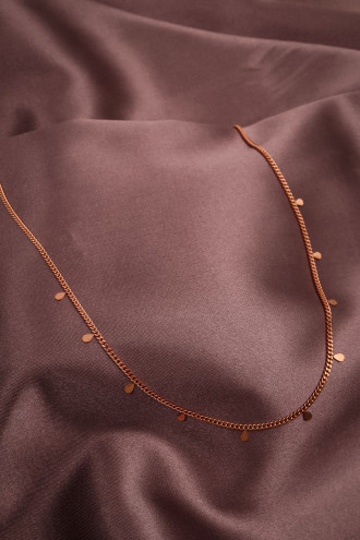 Pul Sallantılı Rose Renk 925 Ayar Gümüş Kolye 5,48Gr