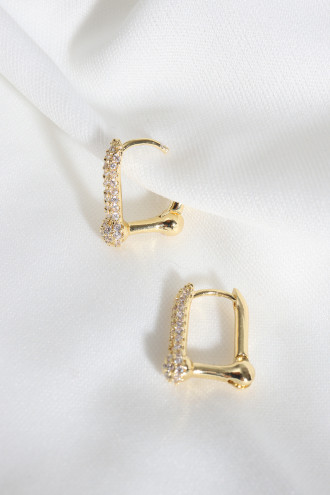 Zircon Taşlı Gold Renk Küpe Zircon Taşlı Gold Renk Küpe