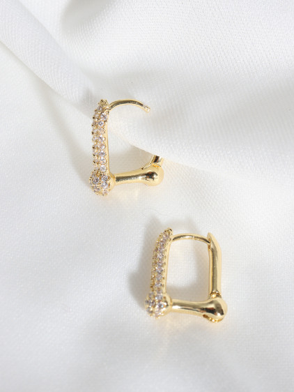Zircon Taşlı Gold Renk Küpe Zircon Taşlı Gold Renk Küpe