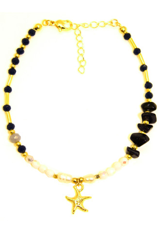 Doğaltaşlı Denizyıldızı Figürlü Halhal Doğaltaşlı Denizyıldızı Figürlü Halhal