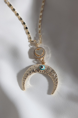 Ay Şekilli Gold Renk Kolye