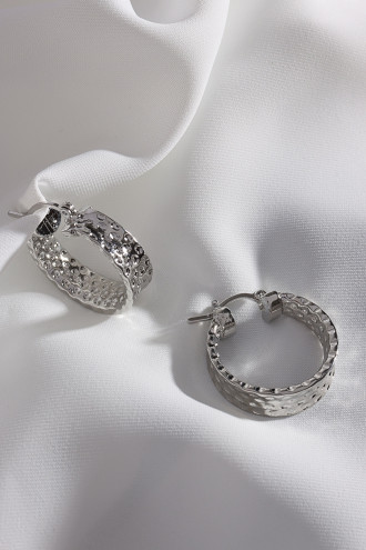 Gümüş Renk Vintage Halka Küpe