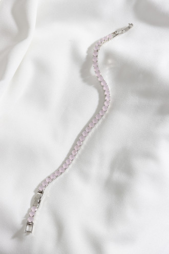 Lila Saydam Taşlı Su Yolu Gümüş Renk Bileklik