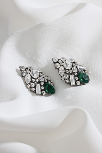 Yeşil Zircon Taşlı Abiye Küpe Yeşil Zircon Taşlı Abiye Küpe