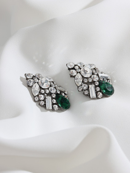 Yeşil Zircon Taşlı Abiye Küpe Yeşil Zircon Taşlı Abiye Küpe