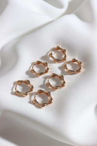 6'Lı Çelik Gold Renk Küpe