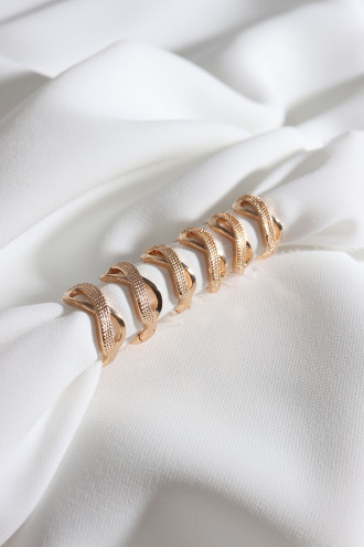 6'Lı Çelik Gold Renk Küpe