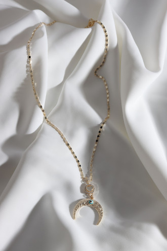 Ay Şekilli Gold Renk Kolye