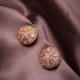 Yuvarlak Zircon Taşlı Gold Abiye Küpe