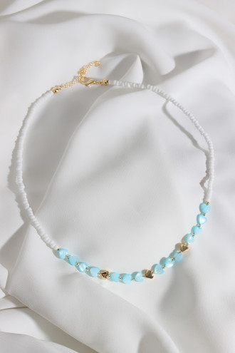 Mavi Kalp Boncuklu Kolye Mavi Kalp Boncuklu Kolye