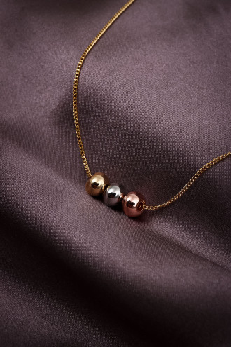 3 Renk Toplu Gold Renk Kolye