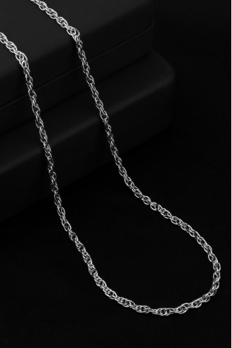 Gümüş Renk Erkek Çelik Zincir Kolye