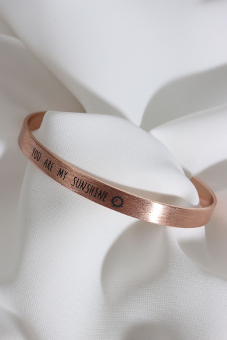 You Are My Sunshıne Yazılı Rose Renk Kararmaz Vip Bileklik