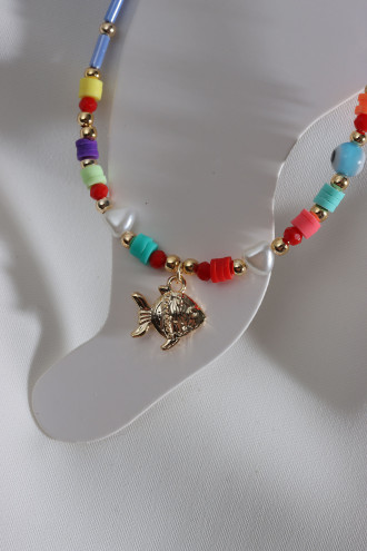 Mor Boncuklu Balık Uç Boncuk Halhal