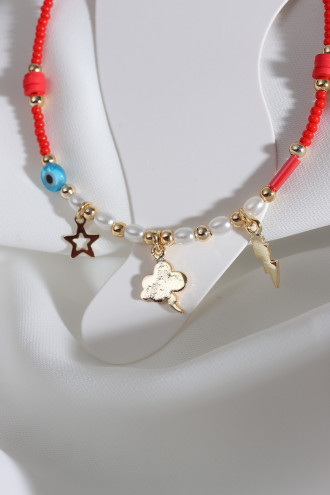 Boncuklu İnci Detay Gökyüzü Halhal