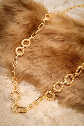 Gold Renk Halkalı Zincir Kolye