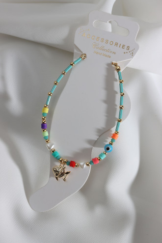 Yeşil Boncuklu Balık Uç Boncuk Halhal