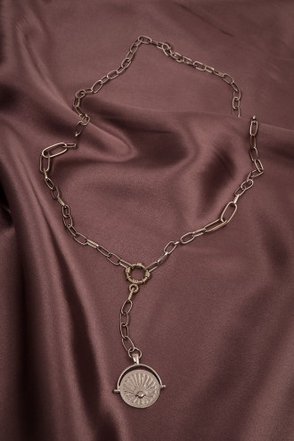 Galaksi Uçlu Uzun Gümüş Renk Kolye