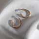 Vintage Oval Gold Renk Halka Küpe