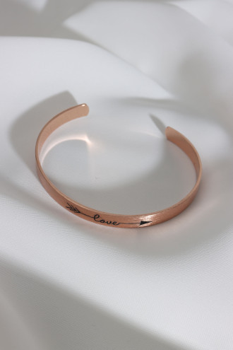 Love Yazılı Rose Renk Kararmaz Vip Bileklik