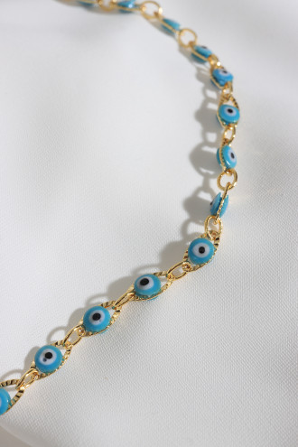 Damla Gözlü Gold Renk Kolye