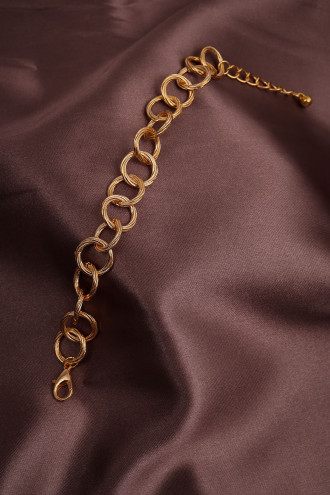 Iri Halkalı Gold Renk Zincir Bileklik