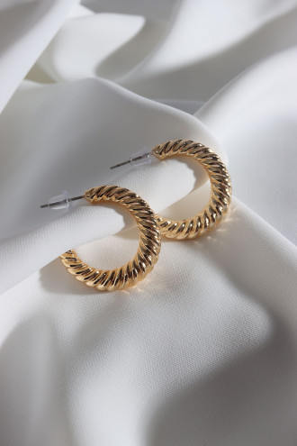 Vintage Burgu Gold Renk Halka Küpe